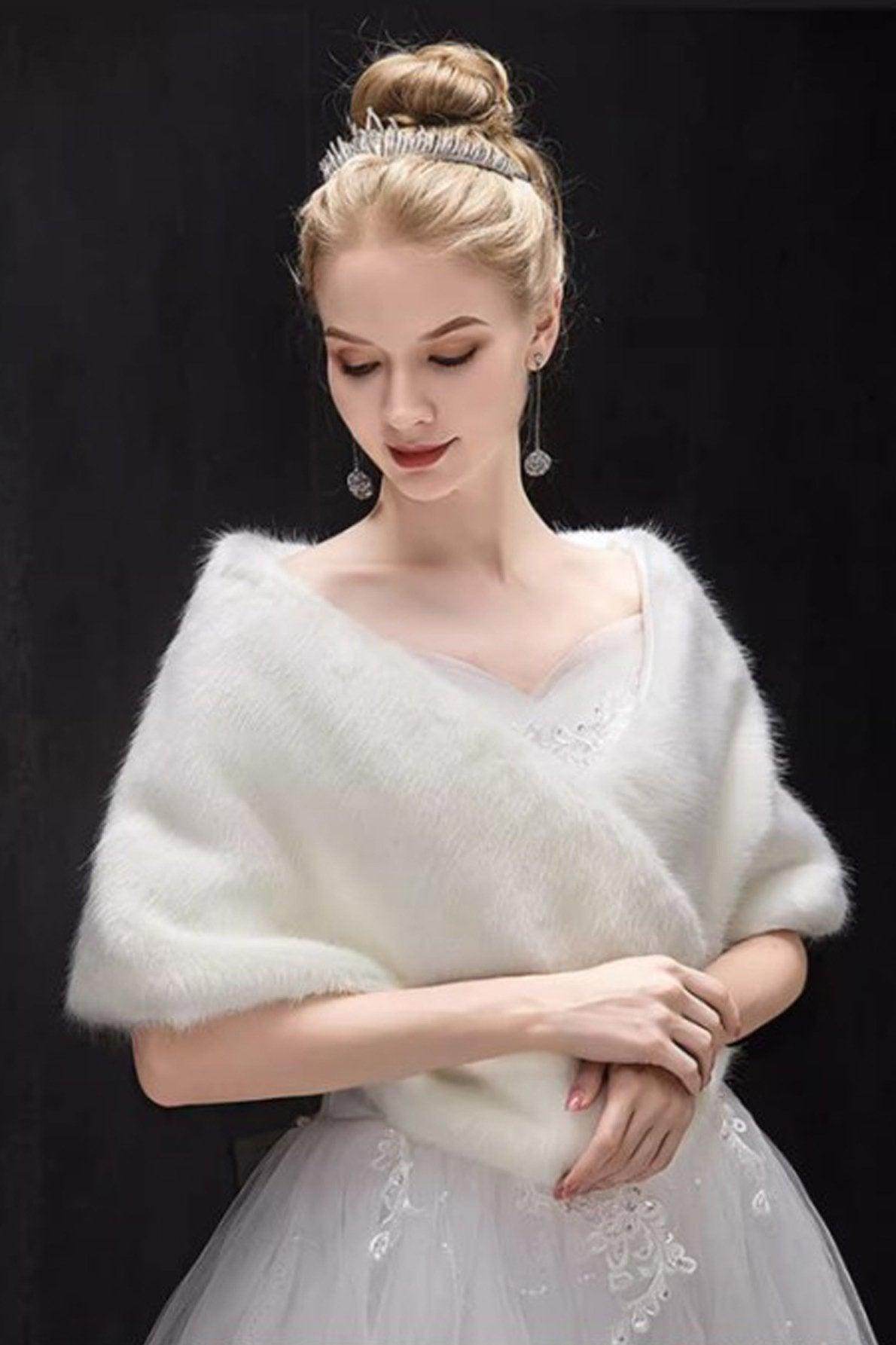 Faux Fur Shawl with CJ0132 - COCOMELODY